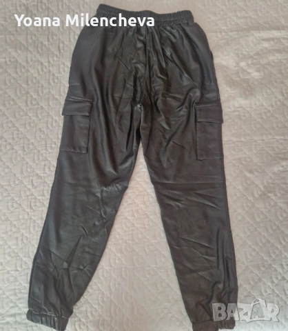 baggy jeans изкуствена кожа плюс тениска пожелание в комплект, снимка 5 - Тениски - 53911260