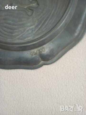 Метална чиния -цинк, снимка 5 - Антикварни и старинни предмети - 42917849