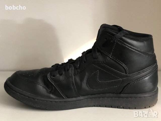 Nike Air Jordan 1 Mid Retro Triple Black , снимка 5 - Маратонки - 42133973
