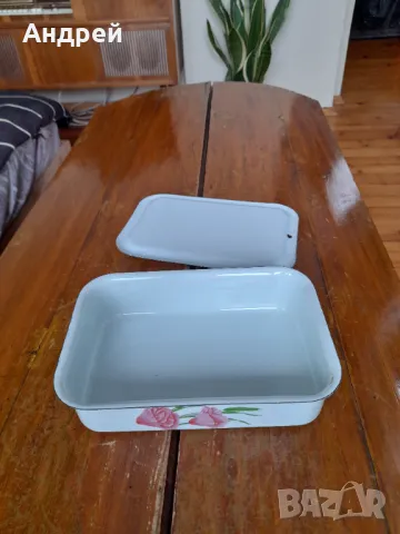 Стара емайлирана кутия за храна #4, снимка 2 - Други ценни предмети - 48716264