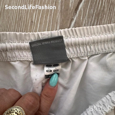 Мъжки спортен панталон Umbro 3/4, размер L бял винтидж спортен, снимка 4 - Панталони - 53219378