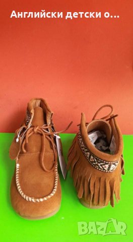 Английски детски кецове-боти естествен велур-M&S, снимка 4 - Детски боти и ботуши - 30120036