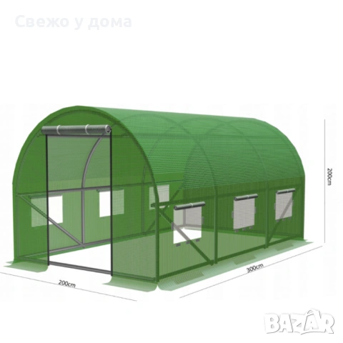 Градинска оранжерия 3 сегментова с допълнителна вентилация 3 х 2 х 2м, снимка 6 - Оранжерии - 54213452