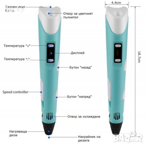 3D ПИСАЛКА ЗА ПРОСТРАНСТВЕНО РИСУВАНЕ И МОДЕЛИРАНЕ, снимка 4 - Пластелини, моделини и пясъци - 35428318