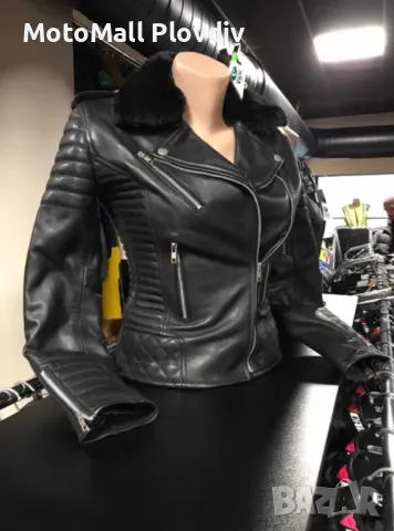 Дамско кожено яке MotoMall мотор чопър мото яке, снимка 4 - Аксесоари и консумативи - 49246598