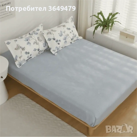 Спален комплект от 6 части с ластик, снимка 2 - Спално бельо - 53990295