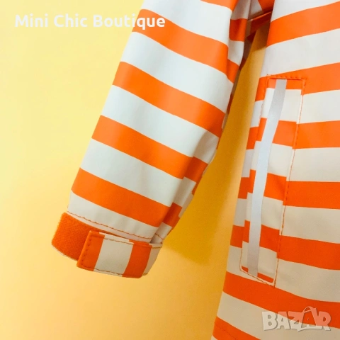 Детско яке за дъжд Kuniboo – Оранжево райе от 2 до 4 г за момичета и момчета, снимка 5 - Детски якета и елеци - 54160853