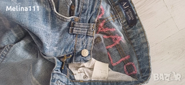 дънки Армани с бродерия накъсан ефект, снимка 4 - Дънки - 51179228