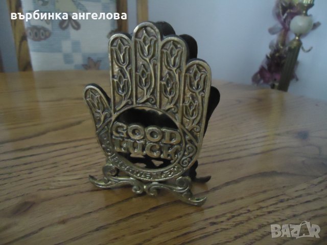 Салфетник от бронз Good luck, снимка 2 - Колекции - 37543554