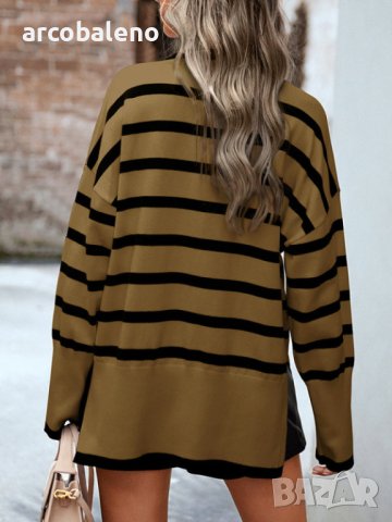 Нов дамски ежедневен плетен пуловер с кръгло деколте и дълъг ръкав, 5цвята, снимка 10 - Блузи с дълъг ръкав и пуловери - 44168489