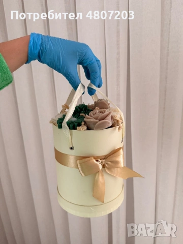 Подаръчен Букет от свещи, снимка 6 - Изкуствени цветя - 54306312