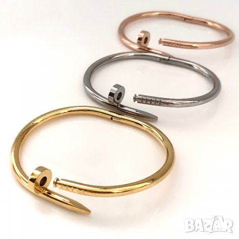 Гривни Just Un Clou / Гривна тип Пирон с камъчета, снимка 5 - Гривни - 31156991