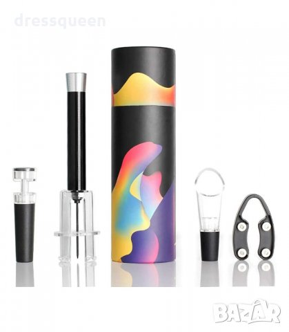 2904 Сет за вино от тирбушон с въздух, резачка, тапа с вакуум и наливник, снимка 12 - Други - 34266140