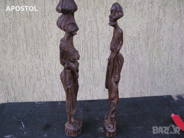  дървена статуетка африканска , снимка 2 - Колекции - 30408416