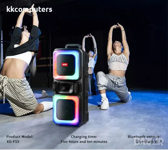 Bluetooth Тон Колона XO-F55 + RGB + Микрофон / Черен / Баркод : 2403875, снимка 4 - Други - 49170552