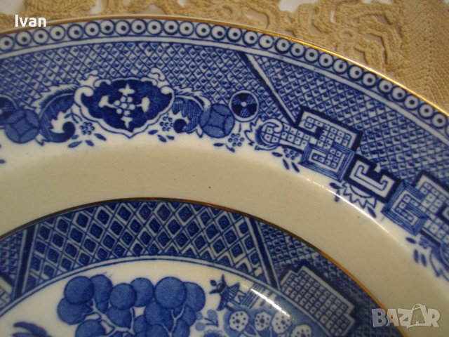 Винтидж Порцелан 1949г-1957г-VICTORIA PORCELAIN WILLOW FENTON-Made in ENGLAND-4 бр.НОВИ Чинии ф230мм, снимка 10 - Чинии - 39895680