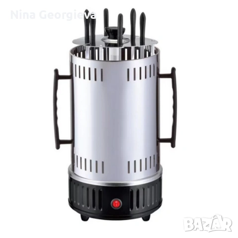 Електрическа скара за барбекю с 6 вертикални шиша – 1000W, автоматично въртене, без дим, снимка 6 - Прибори за хранене, готвене и сервиране - 54027601