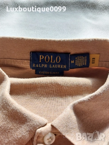 Мъжка тениска с яка Ralph Lauren Custom Slim fit M, снимка 4 - Тениски - 53919218