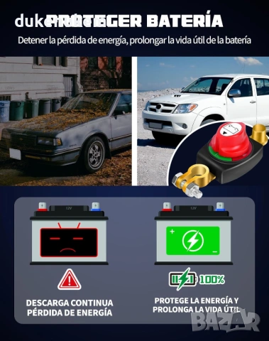 Водоустойчив прекъсвач за акумулатор 148V до 300A, снимка 2 - Части - 53041725