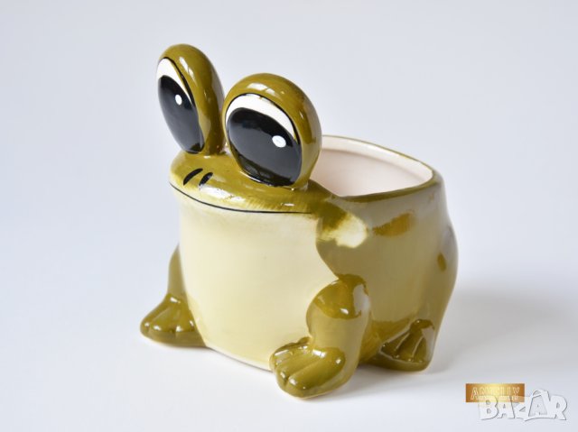 Керамична саксия - жаба / Подарък за нов дом / Керамична саксия с форма на жаба, снимка 9 - Декорация за дома - 40513271