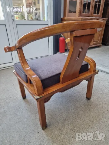 Ръчно изработен масивен акцентен стол в стил подкова Джеймс Монт!-внос от Германия!, снимка 5 - Столове - 50344480