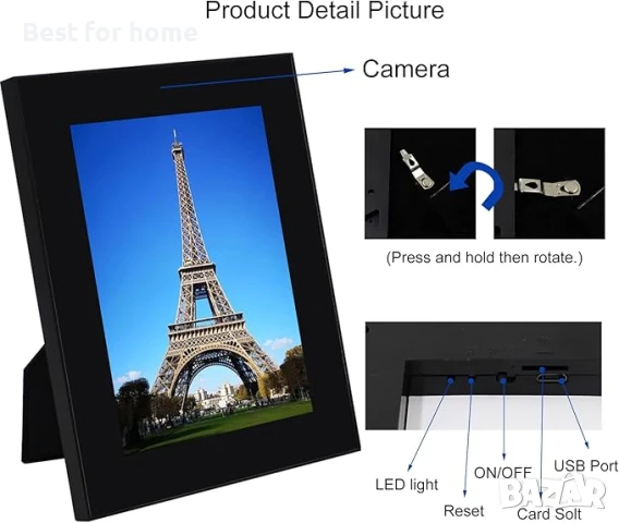 WiFi Шпионска камера 1080P  скрита във фоторамка от  Pelay, снимка 6 - Други - 50830182