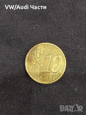 Монета 10 евро цента Германия 2002г. Бранденбургска врата / буква D