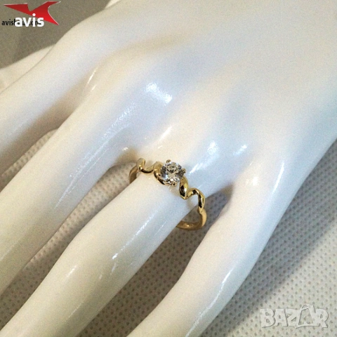 Пръстен с 14К златно покритие 224882, снимка 4 - Пръстени - 54249566