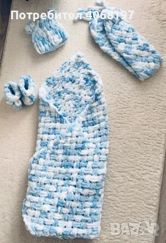 Комплект одеало, терлички, шапка и шал, снимка 2 - Детски комплекти - 48073789