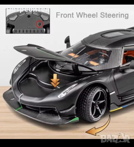 Метален реалистичен модел на Koenigsegg Jesko 2021г модел, снимка 14 - Коли, камиони, мотори, писти - 48365245