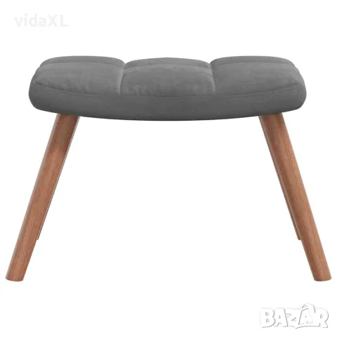 vidaXL Люлеещ стол с табуретка, тъмносив, кадифе, снимка 5 - Столове - 56146940