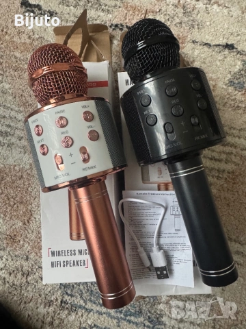 Микрофони 2 бр детски с едно зарядно