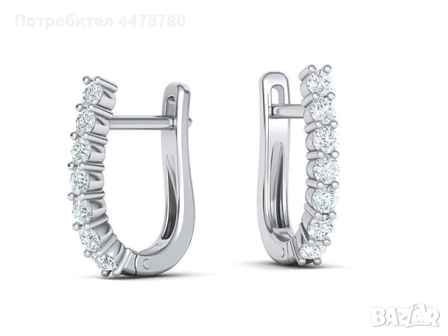 Обеци с 2мм VS Диаманти, снимка 6 - Обеци - 50720196