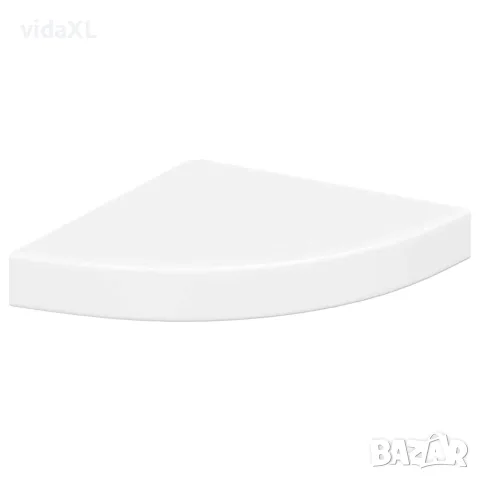 vidaXL Окачени ъглови рафтове, 4 бр, бели, 25x25x3,8 см, МДФ, снимка 5 - Етажерки - 56146818