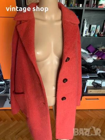 Палто Weekend Max Mara oversize, цвят корал, размер 46 IT, снимка 7 - Палта, манта - 56160135