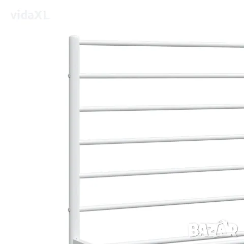 vidaXL Метална рамка за легло с горна табла, бяла, 140x200 см, снимка 9 - Спални и легла - 56147353