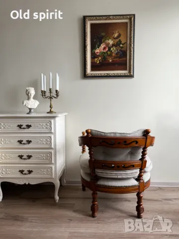 Италианско кресло от средата на миналия век, снимка 5 - Антикварни и старинни предмети - 48090516