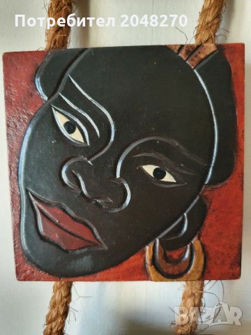 Африкански  Трептих с Маркировка  от изложението на Афр.изкуство  в Париж. , снимка 2 - Антикварни и старинни предмети - 30454226
