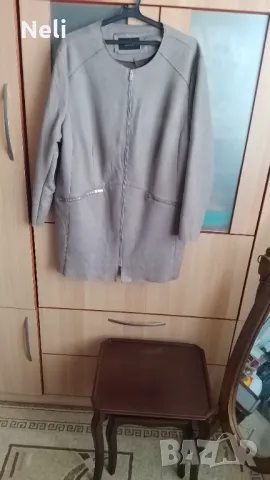 Дамско пролетно палто от велур, без хастар, без забележки 