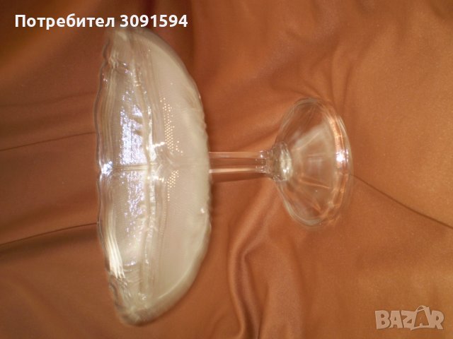 19 век стъклена фруктиера бонбониера прозрачно стъкло, снимка 3 - Антикварни и старинни предмети - 39409813