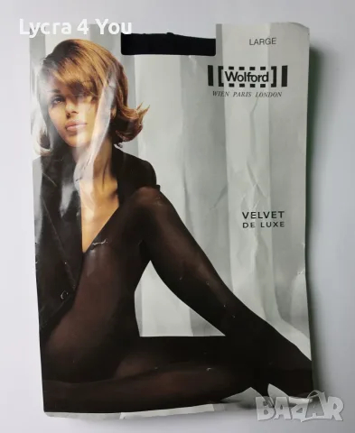 Wolford Velvet de Luxe луксозен черен дамски чорапогащник 40 ден, снимка 6 - Бельо - 56240245