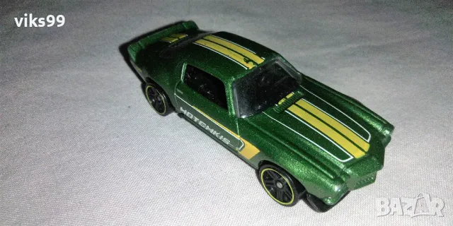 Hot Wheels 1970 Green Camaro TM GM - Мащаб 1:64, снимка 7 - Колекции - 48416688