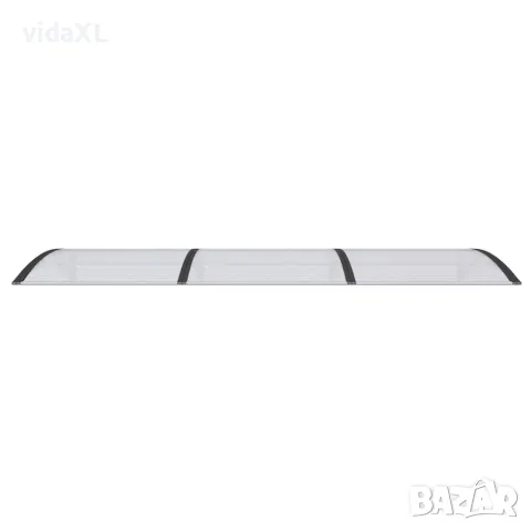 vidaXL Навес за врата, черен, 300x100 см, поликарбонат, снимка 4 - Врати за баня - 56146156