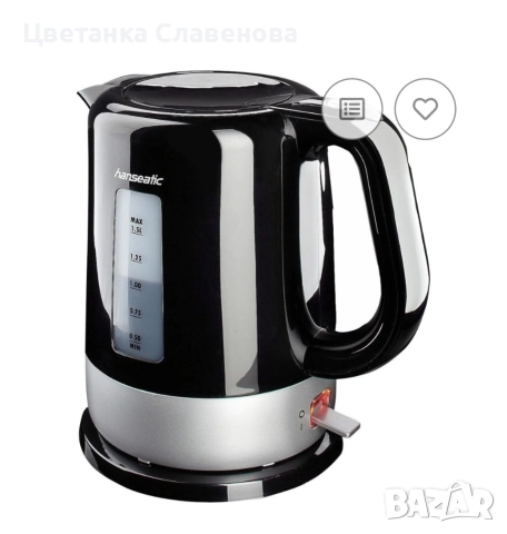 Комплект за закуска Hanseatic от 2 части: кана и кафемашина, черен, снимка 2 - Кани - 52595515