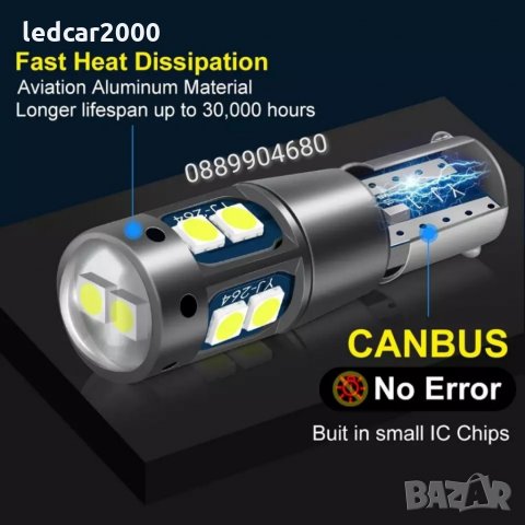 Лед крушки LED BA9S BAX9S BAY9S H21W H6W, снимка 5 - Аксесоари и консумативи - 33716979