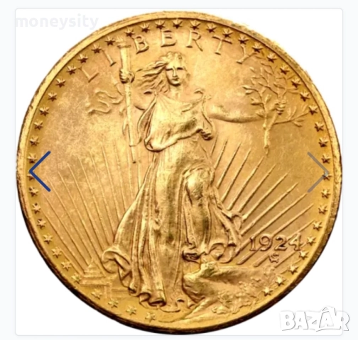Златба монета САЩ 20 Долара 1907-1933, снимка 2 - Нумизматика и бонистика - 52258834