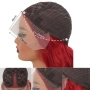 🌹 LACE FRONT лейс фронт 60 см червена чуплива перука с дантела 4*1, снимка 2