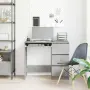 vidaXL Бюро, бетонно сиво, 90x45x76 см, инженерно дърво, снимка 3