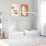 vidaXL Рамка за детско легло къща, бяла, 90x200 см, борово дърво масив（SKU: 850687）, снимка 2