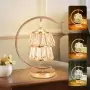 Малка кристална LED настолна лампа RHEAFON с 3 цвята, златиста, снимка 1